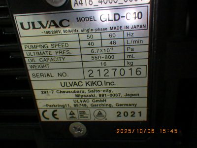 ロータリーポンプ GLD-040 写真2