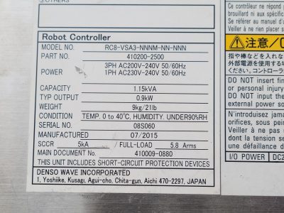 垂直多関節産業用ロボットアーム VS050A3-AV6-NNN 写真3