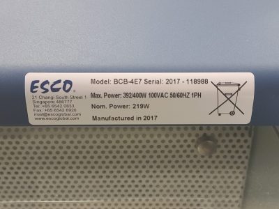 バイオクリーンベンチ ESCO BCB-4E7