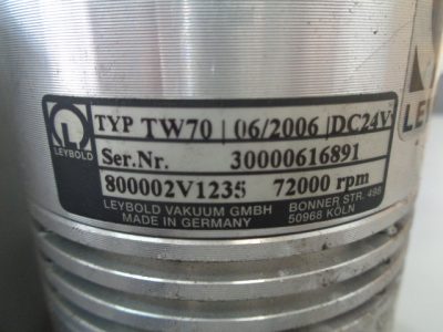 ターボ分子ポンプ ライボルト　Leybold TW70