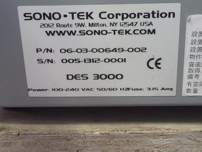 コーティング装置 SONO-TEK DES3000