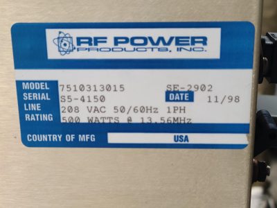 RF電源 RF POWER PRODUCTS RF5S