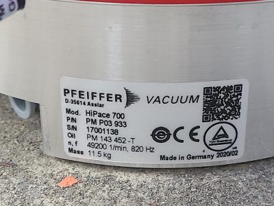ターボ分子ポンプ PFEIFFER（ファイバーバキューム） HiPace700/TC400