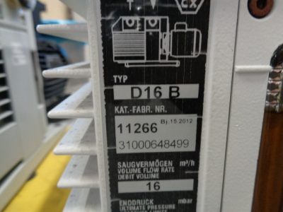 ロータリーポンプ ライボルト　Leybold D16B