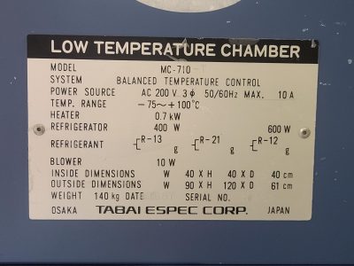 低温恒温槽 タバイエスペック　Tabai　espec MC-710T