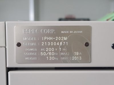 イナートオーブン エスペック　Espec IPHH-202M