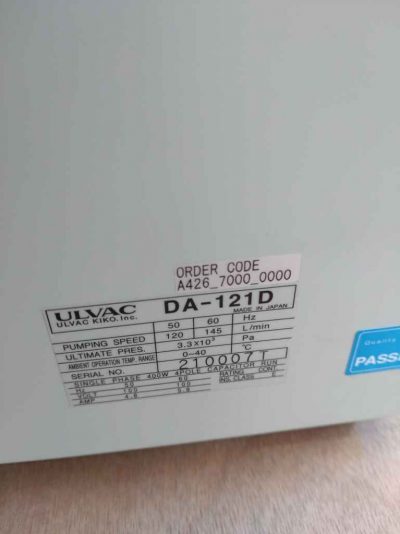 真空ポンプ アルバック　Ulvac DA-121D