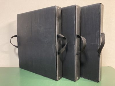 帯電防止・導電プラダン・両開きケース 大判・薄型・取手付 3個セット