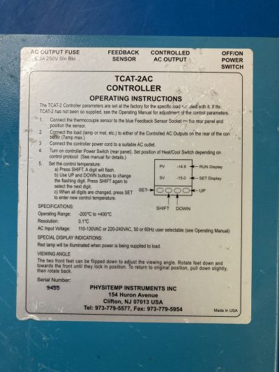 動物体温コントローラー 温度計測・出力制御切替動作確認済 TCAT-2AC CONTROLLER 写真6