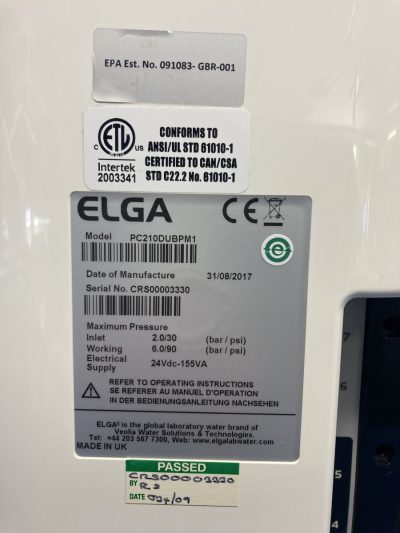 ヴェオリア 高性能純水装置 L 通電確認済み！ PURELAB Chorus 2+ (RO/DI/UV) 10 写真3