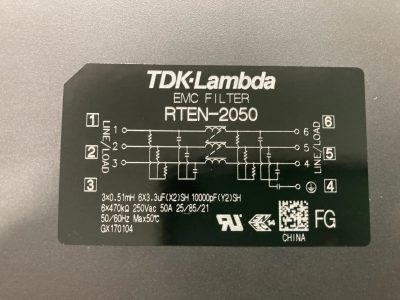 電源ライン用EMCフィルタ 3相/3線 ノイズフィルタ 定格電流 50A ★保証無し★ RTEN-2050 写真3