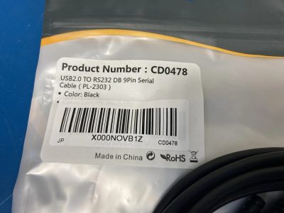 USB(M) to RS232(F) DB 9Pin Serial Cable 2m（PL2303内蔵）10本 CD0478 写真3