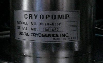 クライオポンプ CRYO-U16P 写真2