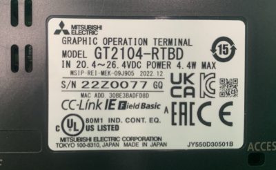 表示器GOT GT2104-RTBD 写真5