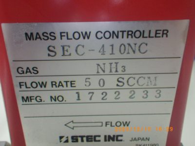 マスフローコントローラー（MFC） SEC-410NC 写真2