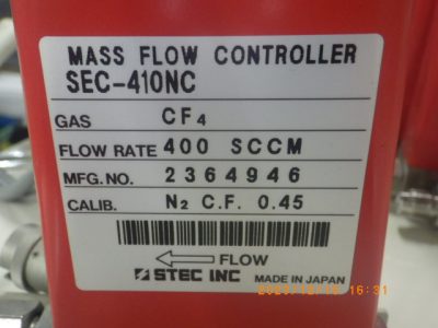マスフローコントローラー（MFC） SEC-410NC 写真2