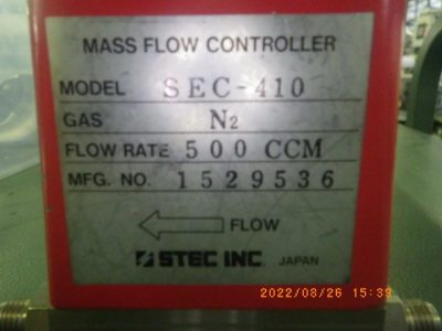 マスフローコントローラー（MFC） SEC-410 写真4
