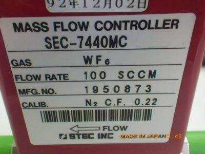 マスフローコントローラー（MFC） SEC-7440MC 写真4