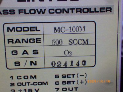 マスフローコントローラー（MFC） MC-100M 写真5