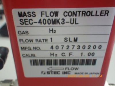 マスフローコントローラー（MFC） SEC-400MK3-UL 写真2