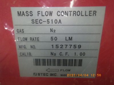 マスフローコントローラー（MFC） SEC-510A 写真2