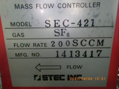 マスフローコントローラー（MFC） SEC-421 写真2