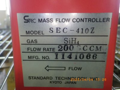 マスフローコントローラー（MFC） SEC-410Z 写真2