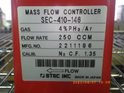 マスフローコントローラー（MFC） SEC-410-146 写真2