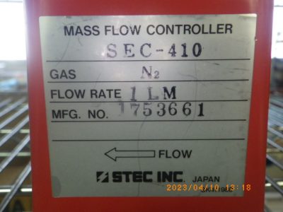 マスフローコントローラー（MFC） SEC-410 写真2