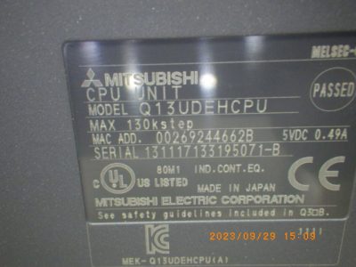 シーケンサー Q13UDEHCPU 写真2