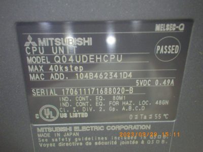 シーケンサー Q04UDEHCPU 写真2