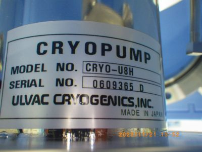 クライオポンプ CRYO-U8H 写真2