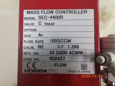 マスフローコントローラー（MFC） SEC-4400R 写真2
