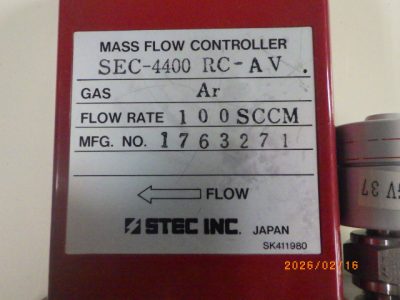 マスフローコントローラー（MFC） SEC-4400RCｰAV 写真2