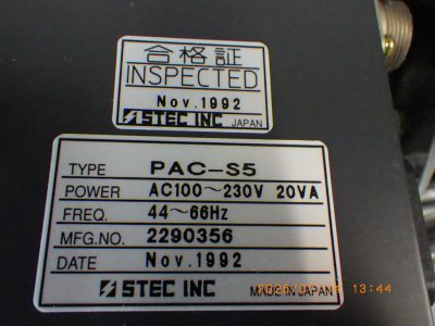 マスフローコントローラー電源 PAC-S5 写真2