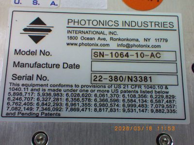レーザー SN-1064-10-AC 写真2
