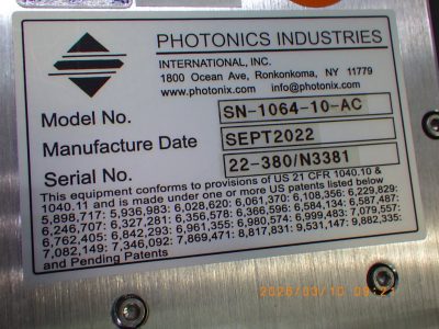 レーザー SN-1064-10-AC 写真2