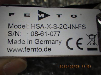 超高速フォトレシーバー（光検出器） HSA-X-S-2G-IN-FS 写真2