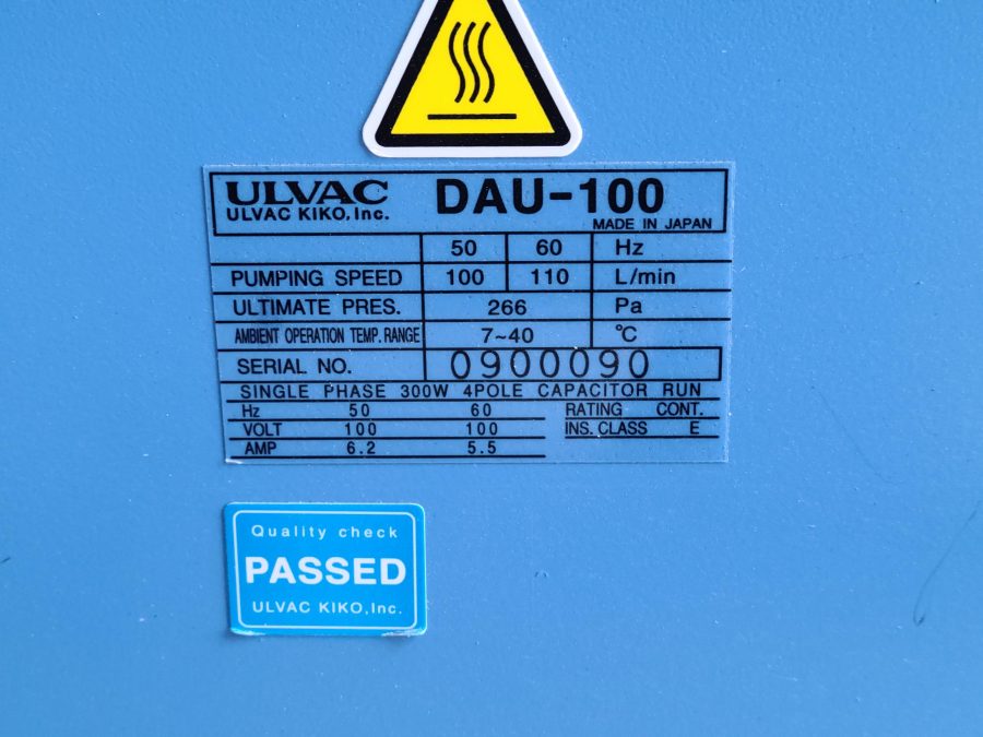 ダイアフラム式真空ポンプ DAU-100（高真空タイプ） アルバック　Ulvac