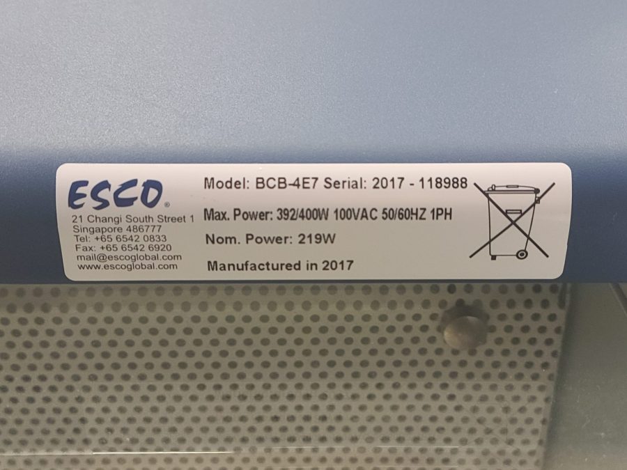 バイオクリーンベンチ BCB-4E7 ESCO