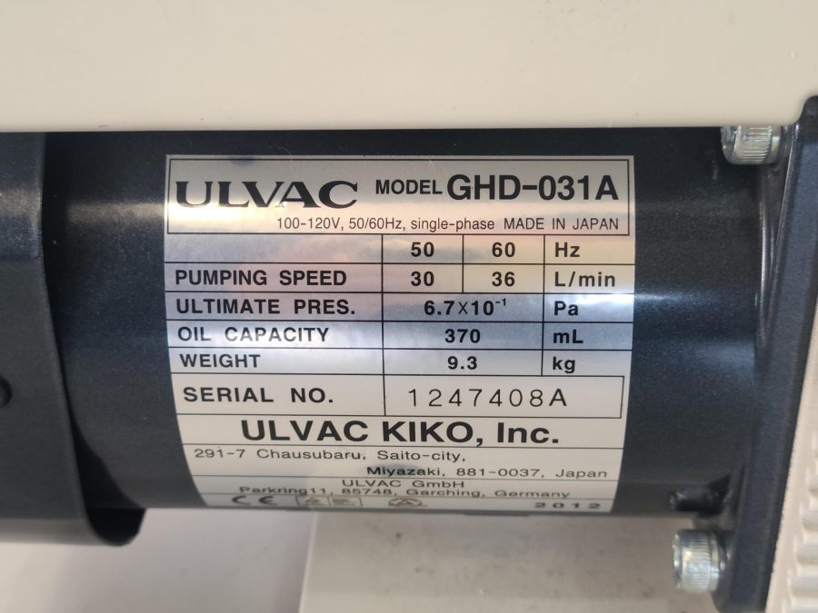 ロータリーポンプ GHD-031A アルバック　Ulvac