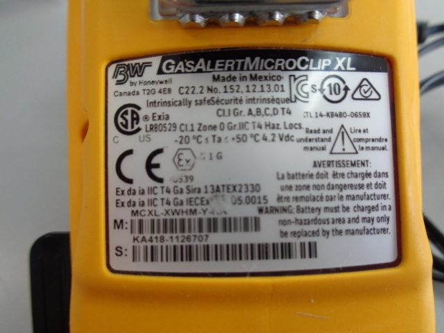 ガス検知器 GasAlert MicroClip XL ハネウェル（Honeywell）