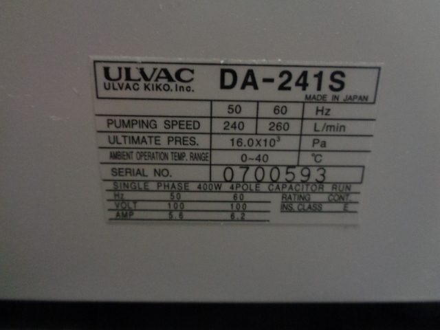ダイアフラム式真空ポンプ DA-241S ulvac アルバック製