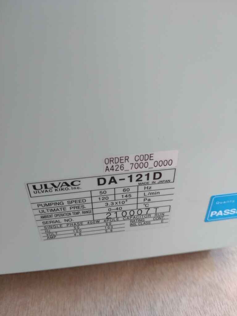 真空ポンプ DA-121D アルバック　Ulvac