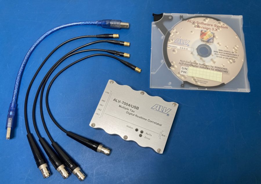 Multiple Tau Digital Realtime Correlator -7004/USB ソフトウエア認識確認済！ ALV-7004/USB ALV