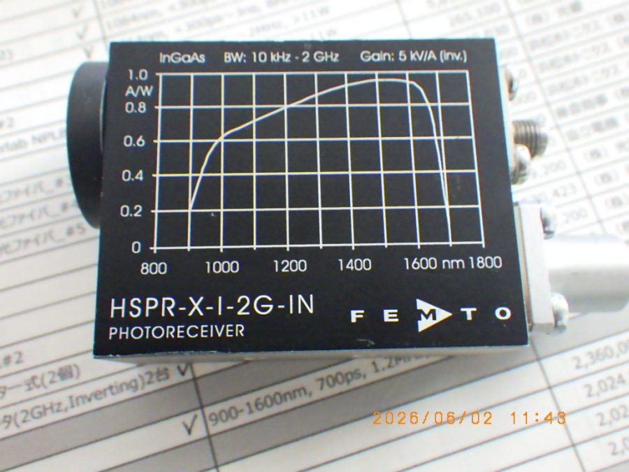 超高速フォトレシーバー（光検出器） HSPR-X-I-2G-IN FEMTO Messtechnik GmbH